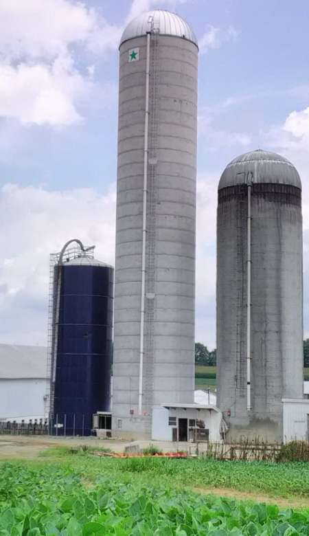 Corn silage farm silo